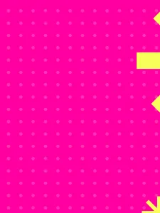 Pink background with light pink dots and yellow stars in foreground.