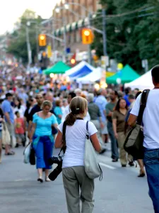 People at street festival 