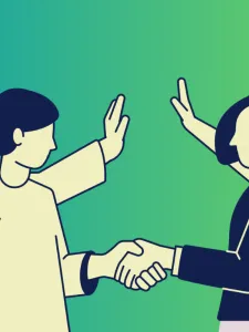 Illustration of people shaking hands