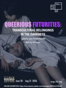 Queerious Futurities poster with artist performance