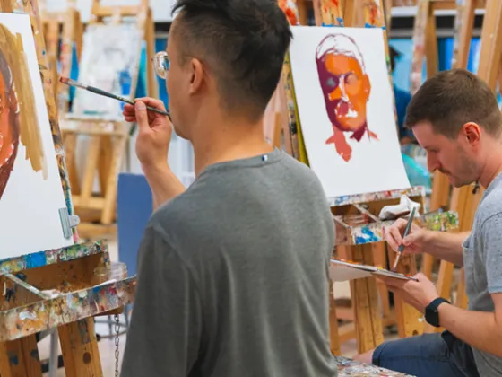 Students in painting studio