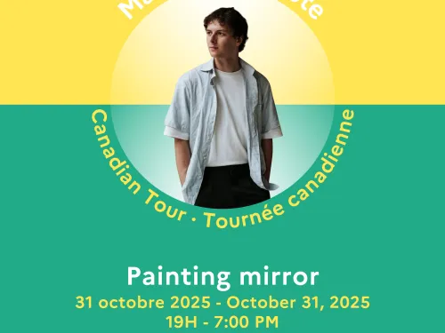Poster of Maxine Touroute event at OCAD U with words, Painting mirror, Oct. 31 at 7 p.m., 100 McCaul St.