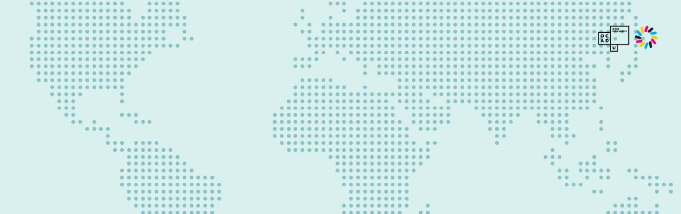 The continents shown in dark green dots against a light green background