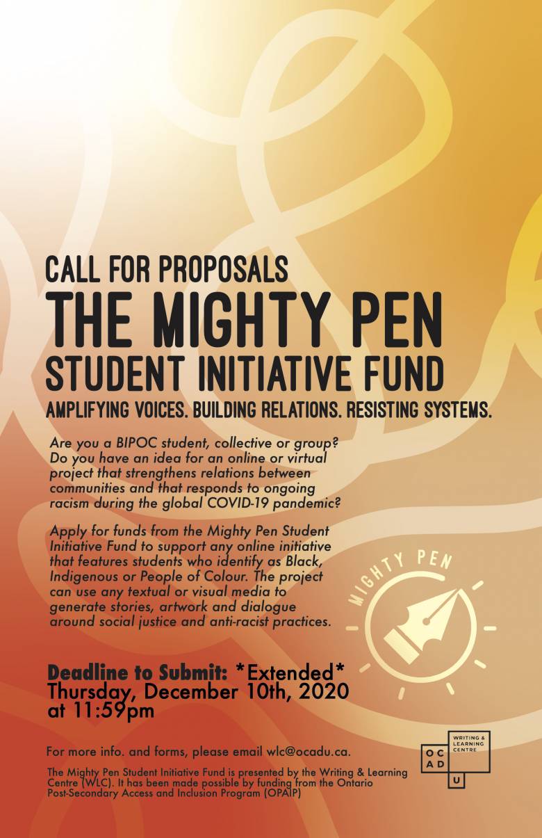 Call For Proposals Poster in orange and red with abstract shapes