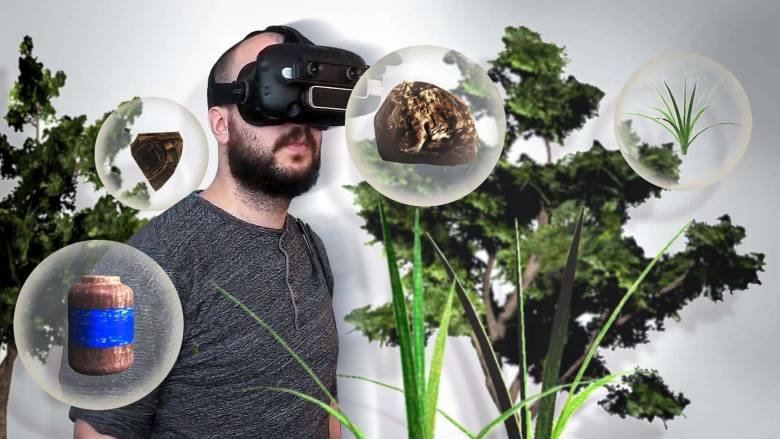Digital Futures graduate student, Nick Alexander, showcases an augmented role-playing game created through a mix of virtual reality elements and live video feed.
