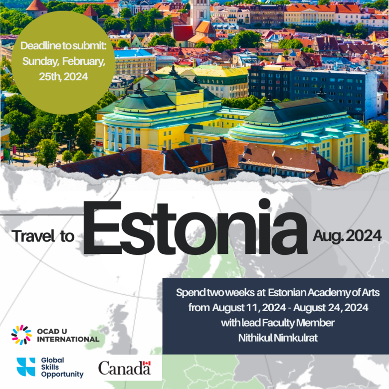 colourful banner for a student opportunity to Estonia 
