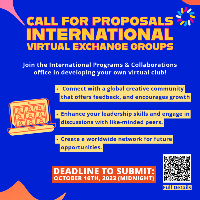 Poster for the international virtual exchange groups