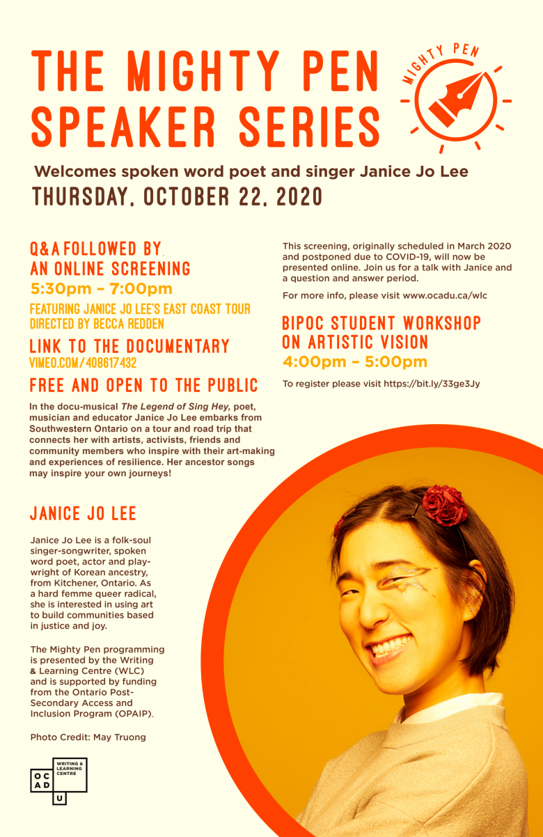 Image of Janice Jo Lee with promotional text