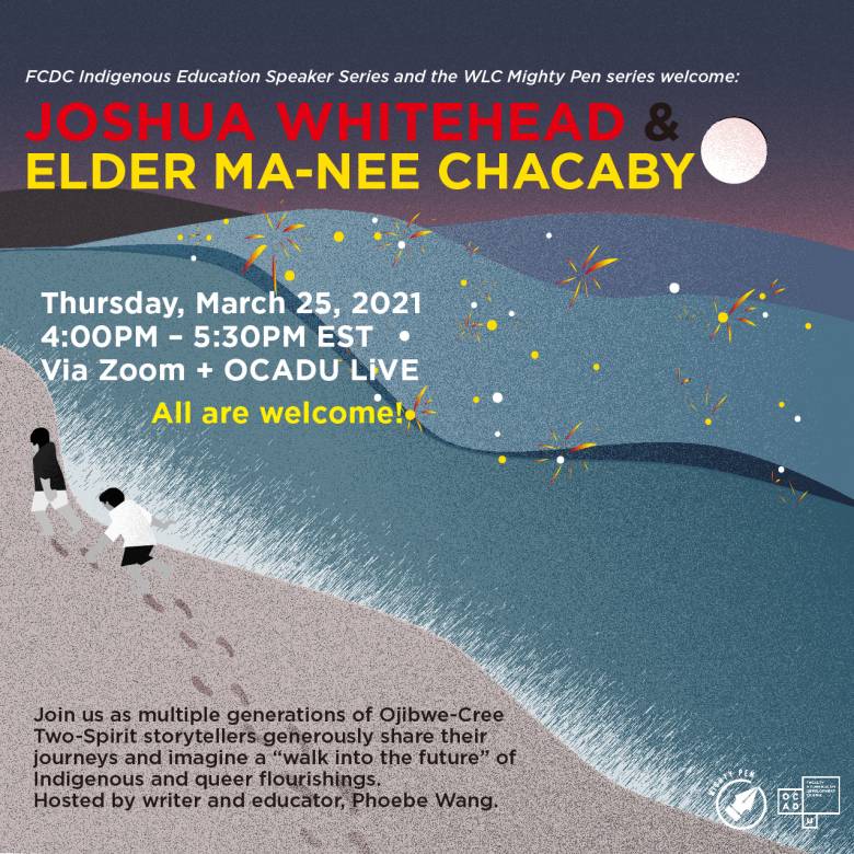 Joshua Whitehead and Elder Ma-Nee Chacaby event poster - March 25 2021