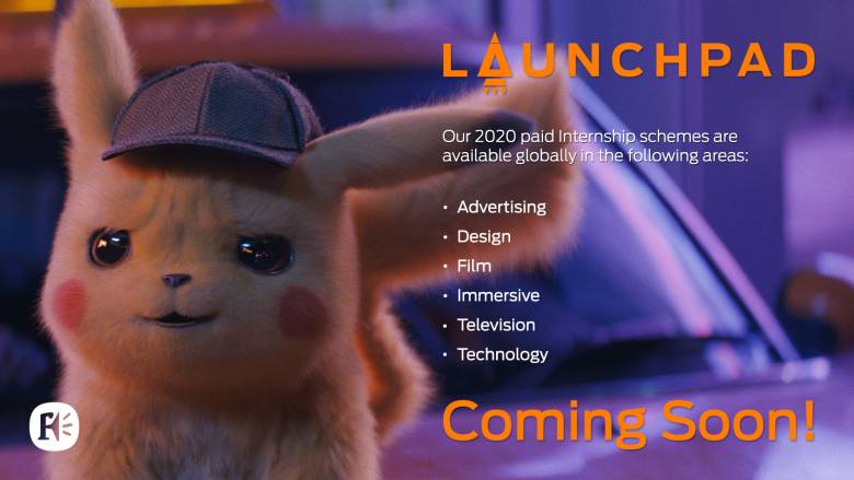 PIkachu rendering on left. Right side has LAUNCHPAD text