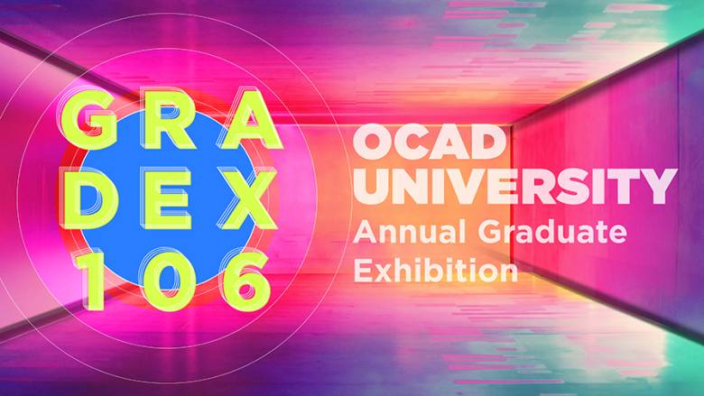 Graphic of GradEx 106 annual graduate exhibition