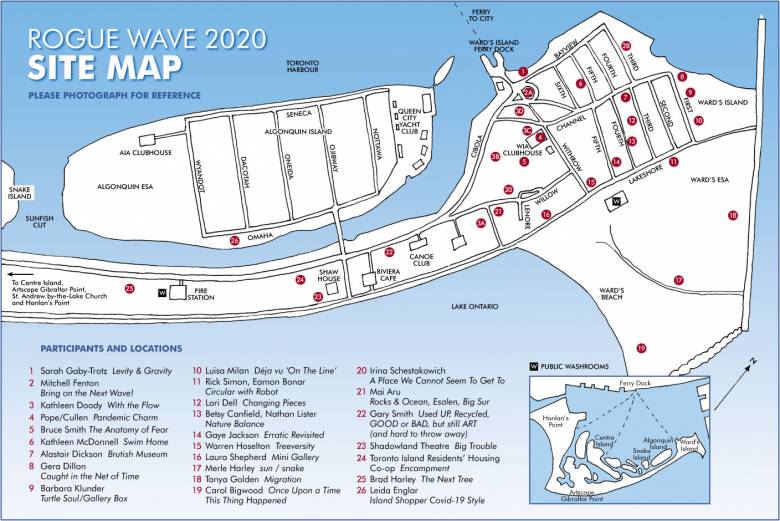A map of the installations presented in Rogue Wave 2020