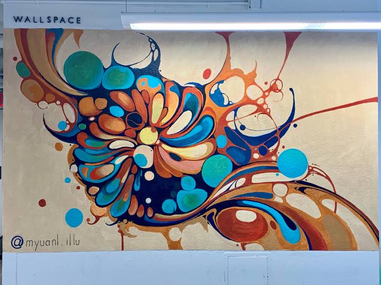 Mural on 6th floor 100 McCaul, painted by Mandy Liang 
