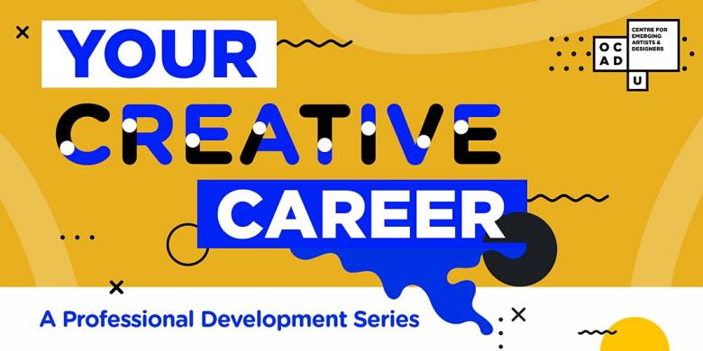 Your Creative Career: A Professional Development series graphic in orange and blue