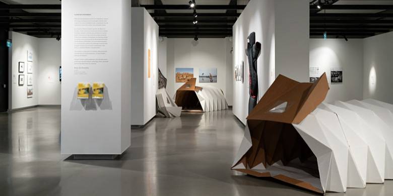 Installation view of Survival Architecture