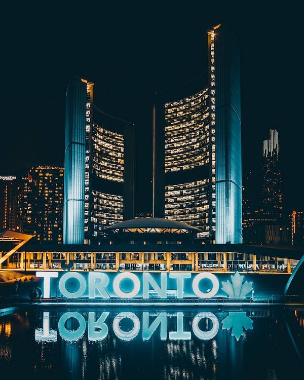 A photo of Toronto's city hall.