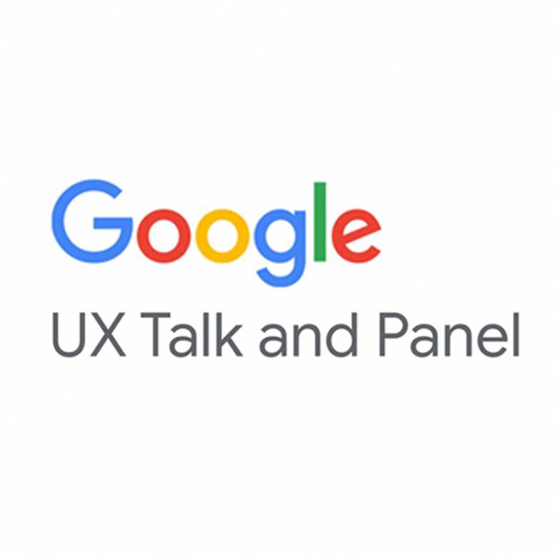 Google logo with UX Talk & Panel text in grey