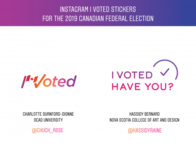 Winning designs in 'I Voted' sticker competition