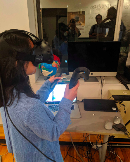 Inclusive Design student exploring VR prototype