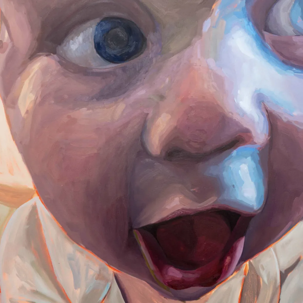 Painting of a close of up a baby