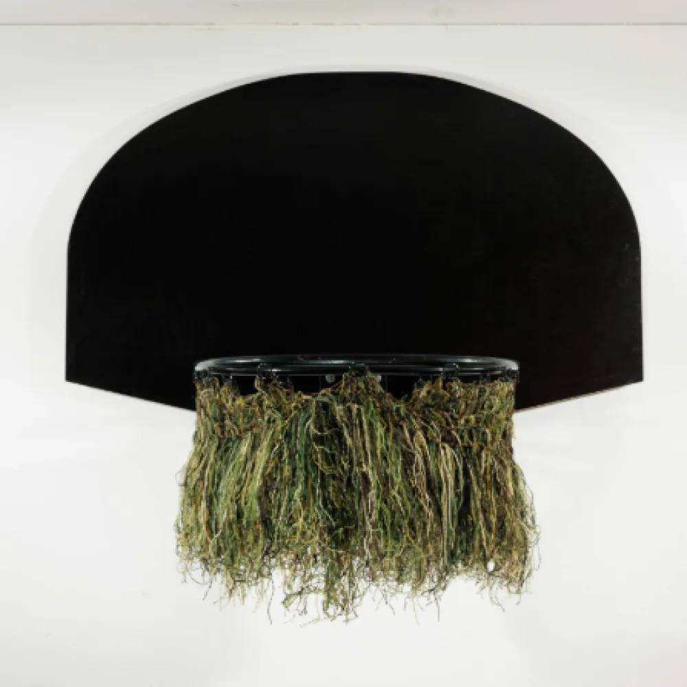Basketball hoop made of ghillie jute