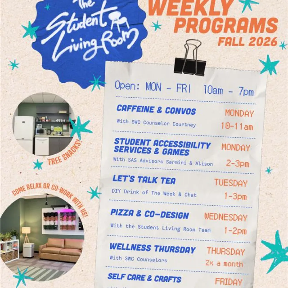 Student Living Room, Fall 2026 Schedule