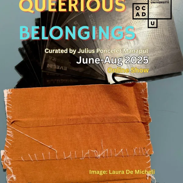 fabric shot with exhibition info