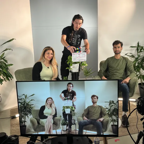 Students on a film set